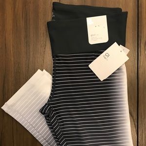 Gap gray and white striped Capri workout pants